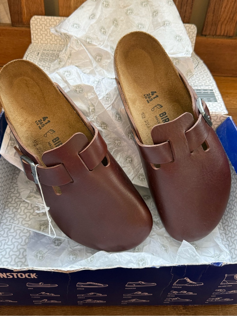Birkenstock Women’s Boston Clog — Vintage Wood Roast Leather